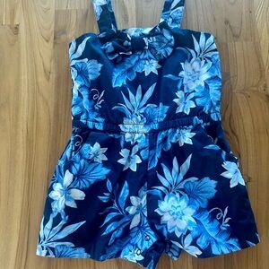🌴🐠🦜Janie & Jack Tropical Floral Blue Kids Romper